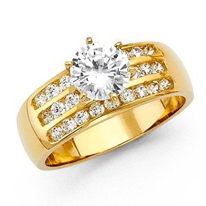 14KT Gold CZ Engagement Ring